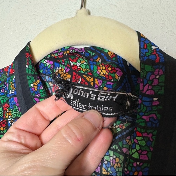 Vintage 1970s John's Girl Collectibles Stained Glass Pattern top Size 42 (L/XL) - Picture 4 of 7